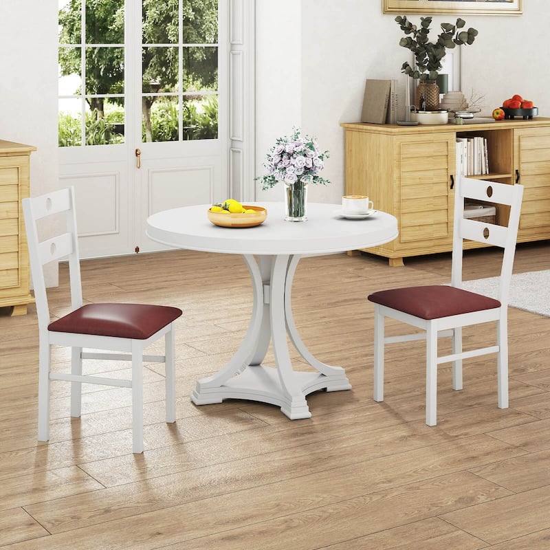 Costway Wood Dining Chairs Set of 2/4 with Rubber Wood Frame, Padded - See Details