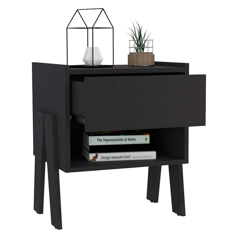 Nightstand 22"H,Bed Side Table with One Drawer,One Open Shelf,for Living Room
