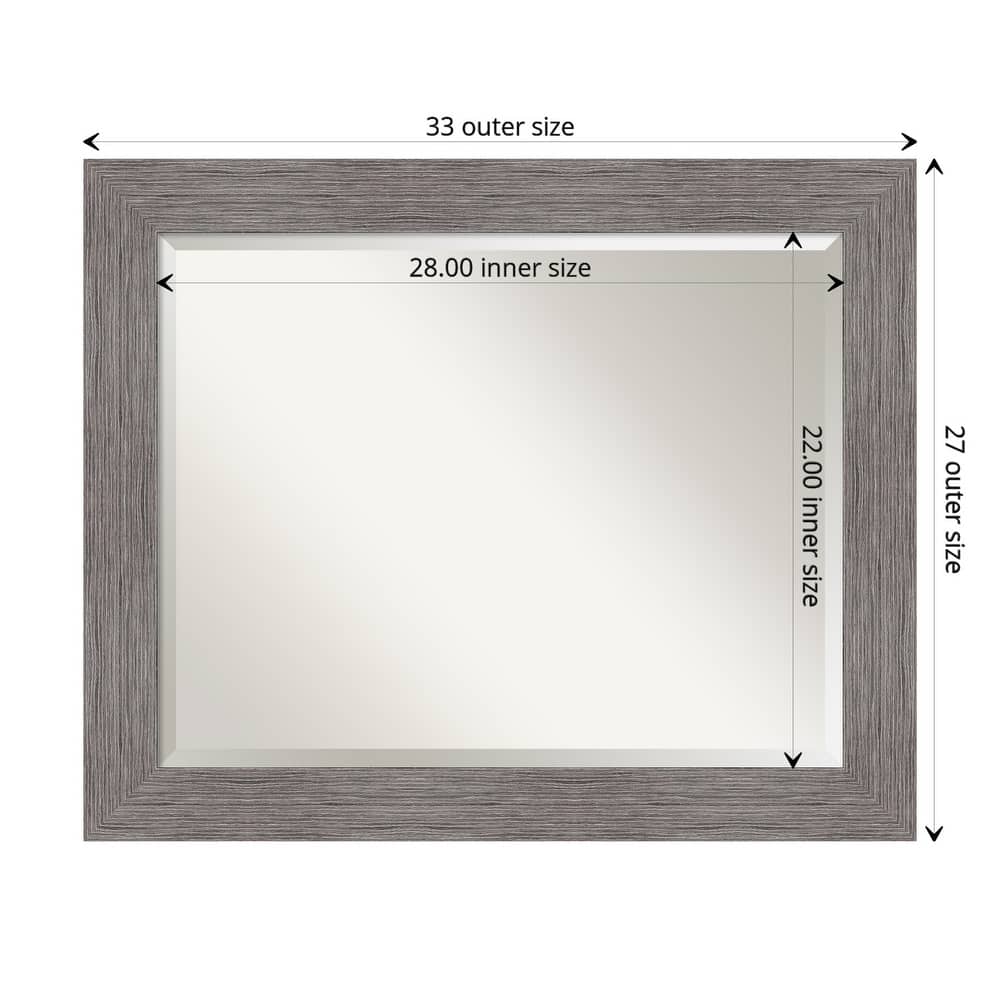 Beveled Bathroom Wall Mirror - Pinstripe Frame