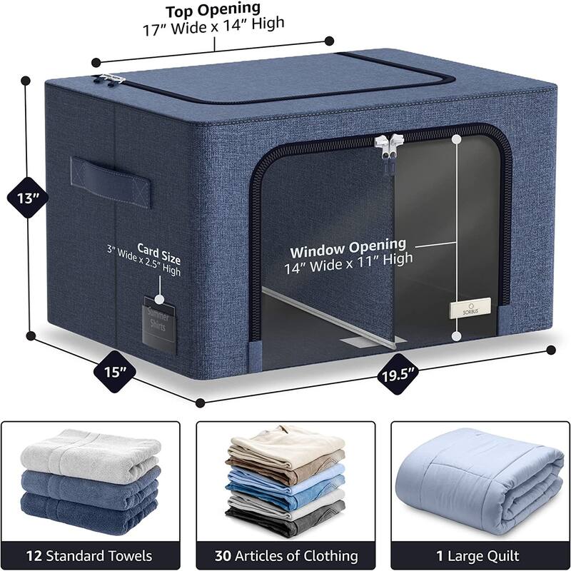 Storage Bins With Window (Single) - 12.62'' H X 19.75'' W X 16'' D