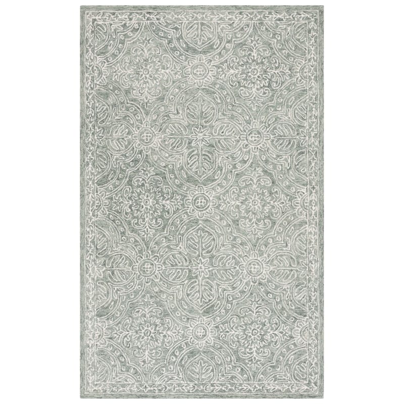 Lauren Ralph Lauren Handmade Etienne French Country Geometric Wool Rug - 6' x 9' - Sage/Ivory