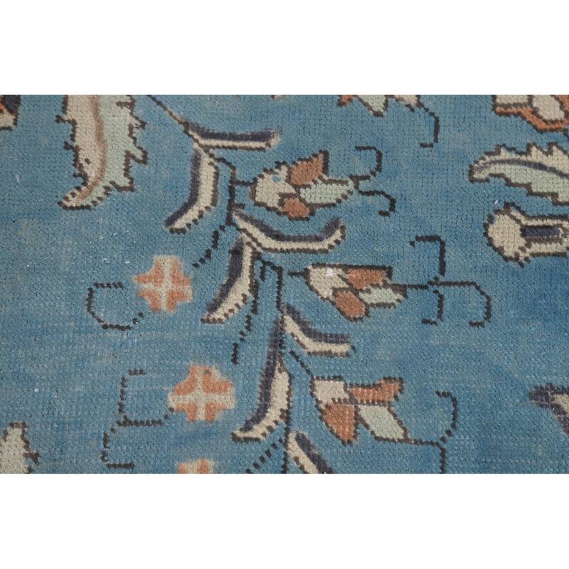 Blue Tabriz Persian Area Rug Handmade Wool Carpet - 9'4" x 12'10"