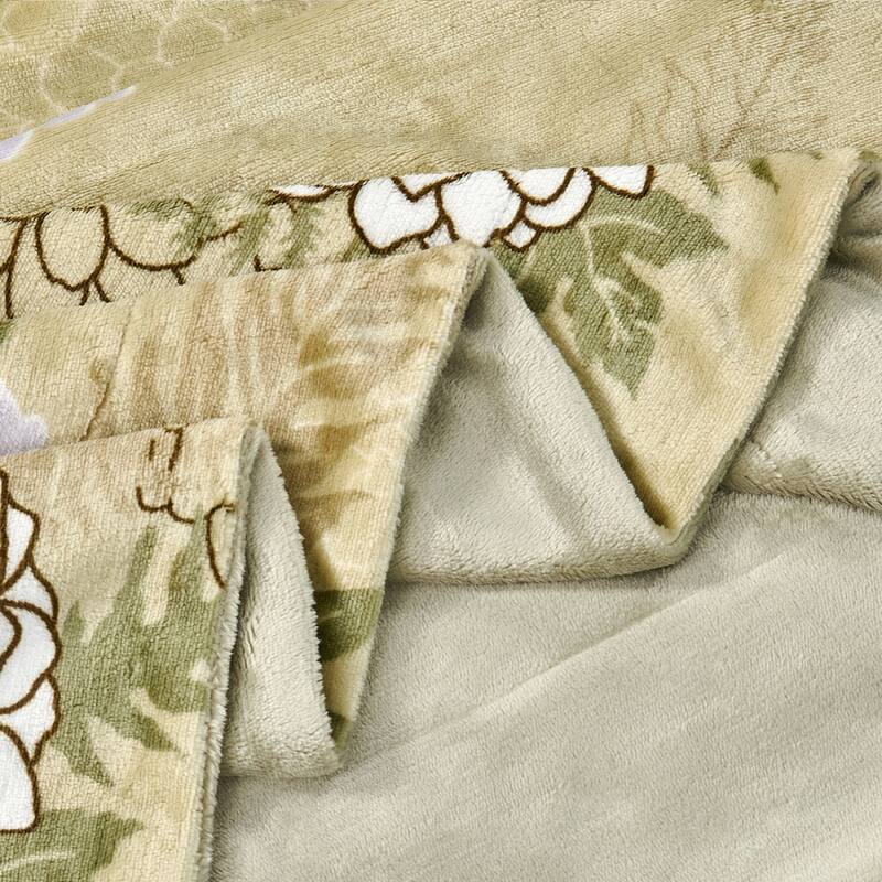 Printed Flannel Tropical Flower French / Puerto Rico Floral Throw