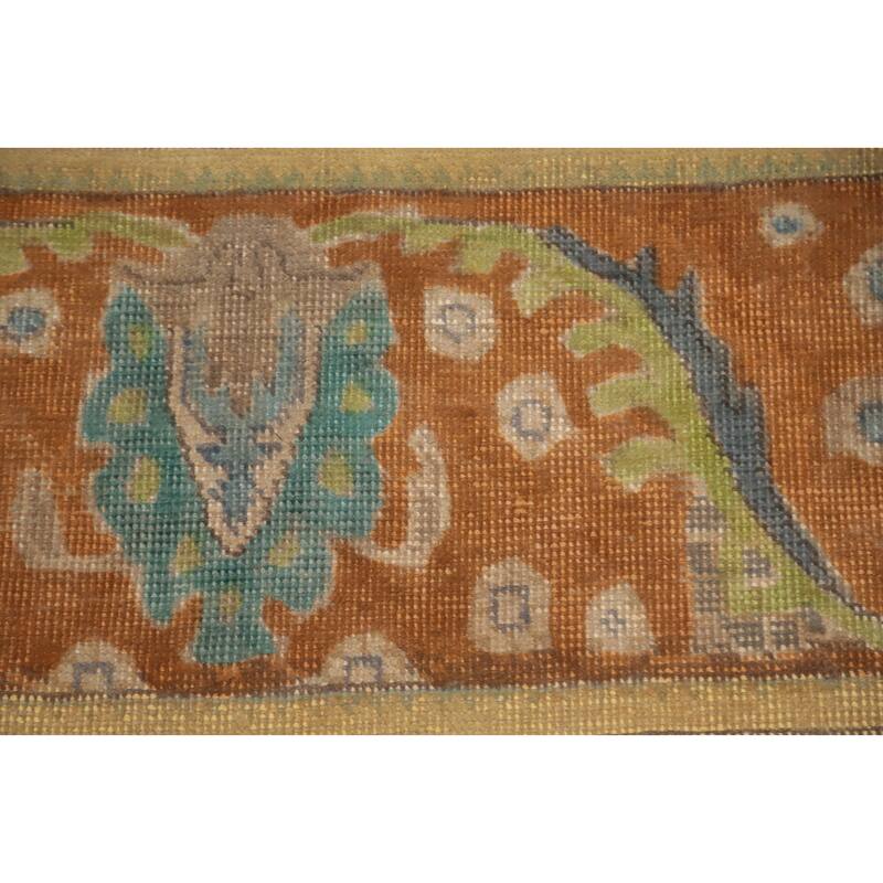 Hand Knotted Oriental 100% Wool Carpet Traditional Floral Green Tabriz Area Rug - 12' 4'' X 9' 8''