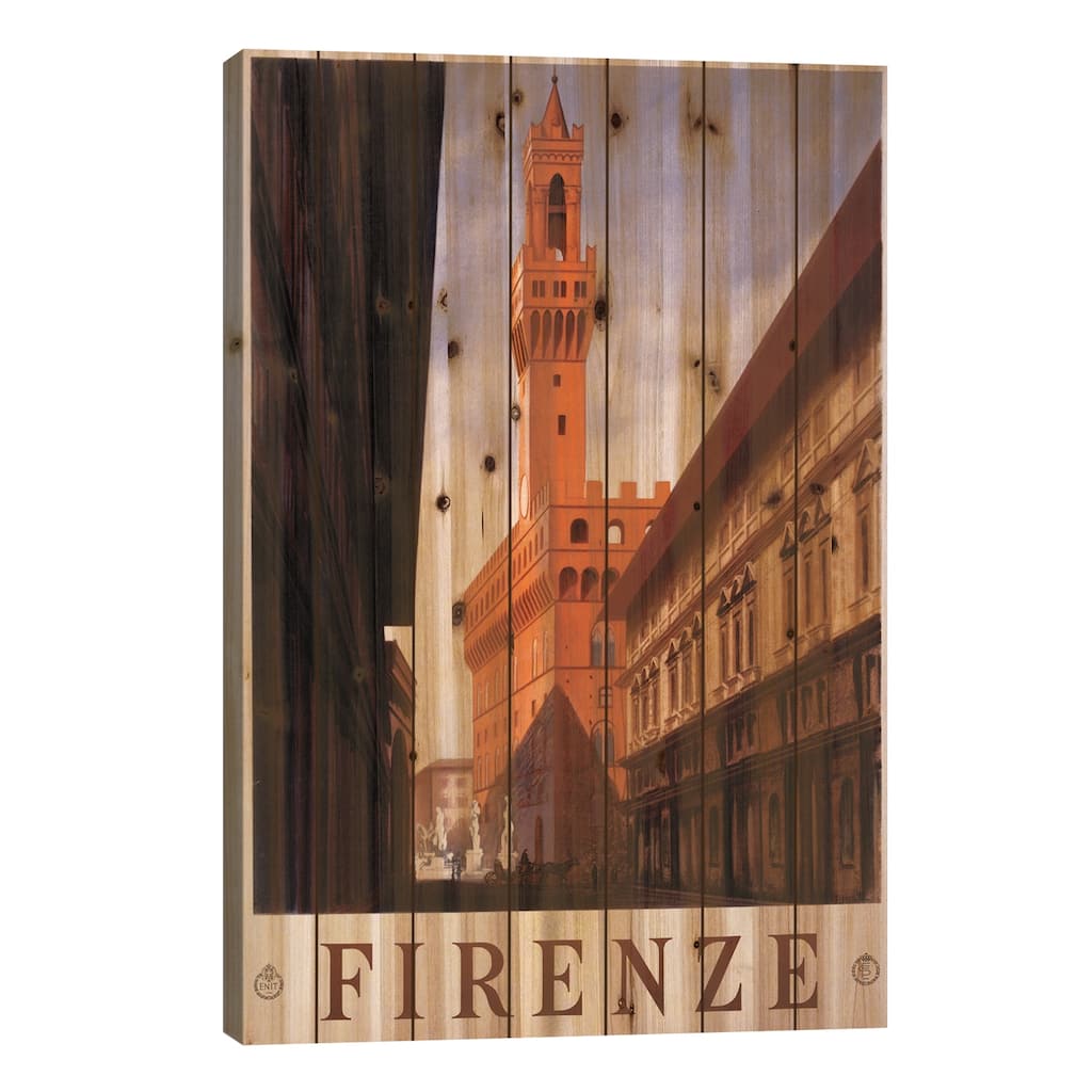 Firenze Travel Poster Print On Wood by Studio W - Multi-Color