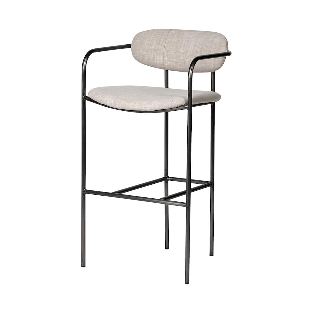 Parker Beige Fabric Seat with Dark Grey Metal Frame Bar Stool