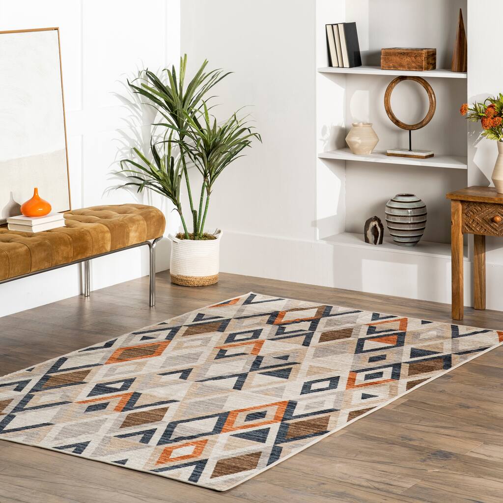 Nuloom Lula SpinClean Transitional Vintage Machine Washable Area Rug