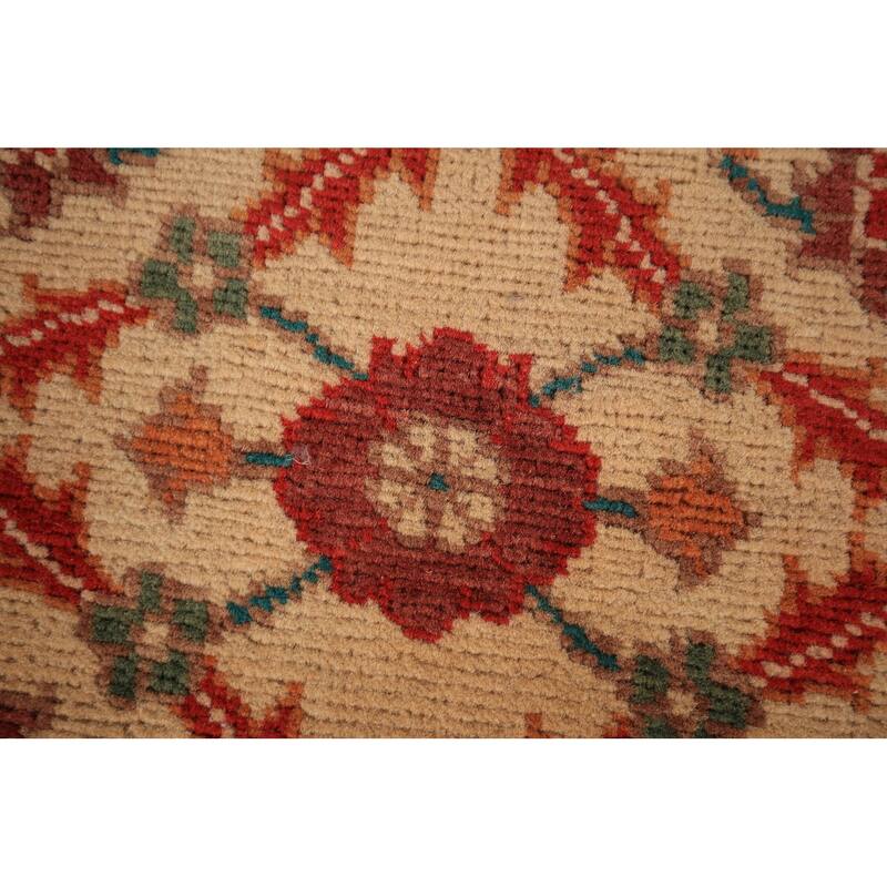 Floral Kazak Foyer Rug Hand-Knotted Yellow Wool Carpet - 2'0" x 3'0"