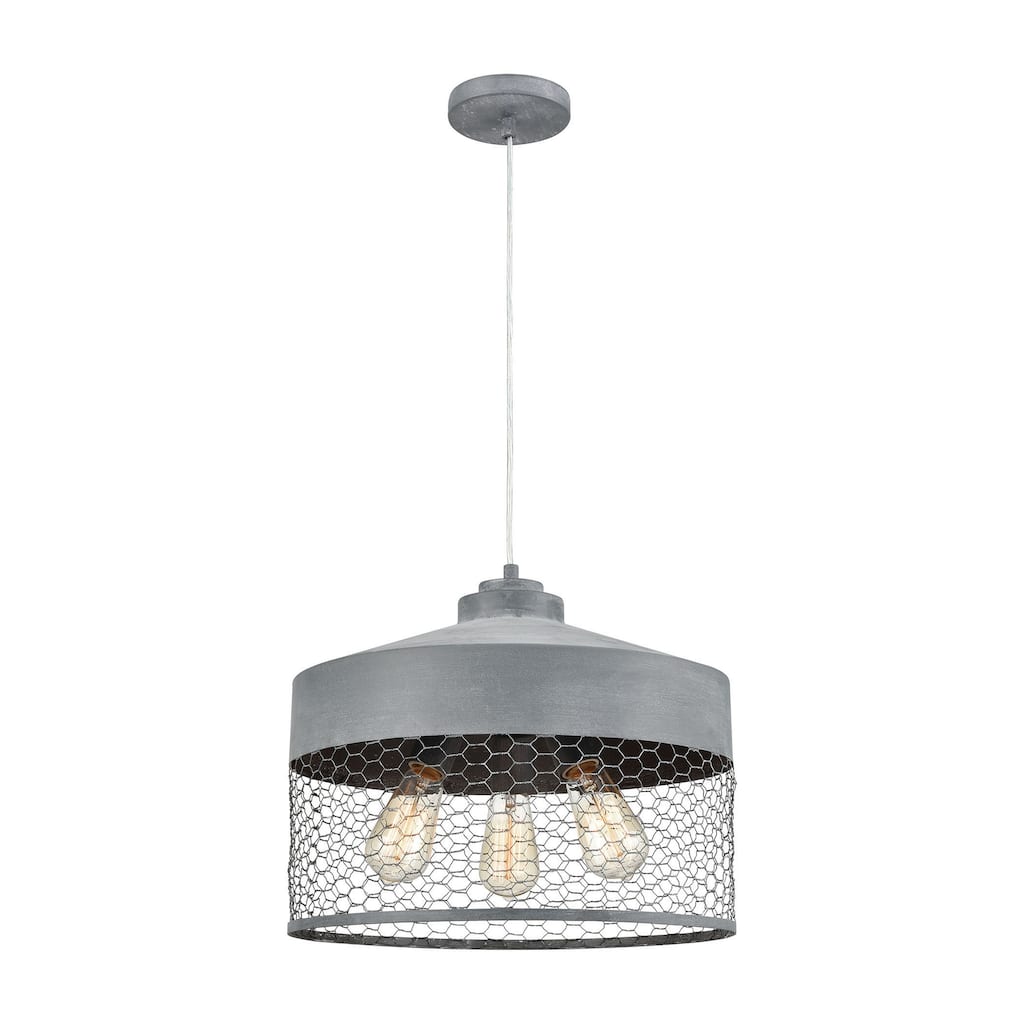 Darkhorse 16-inch Wide 3-Light Chandelier in Concrete