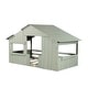 preview thumbnail 18 of 38, Wood House Bed with Roof & Door, Window and Guardrail