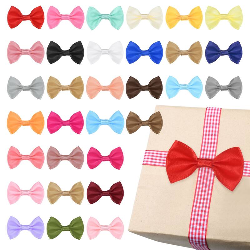 120-Pack Mini Craft Ribbon Bow 1.5x1 Inch for Craft DIY