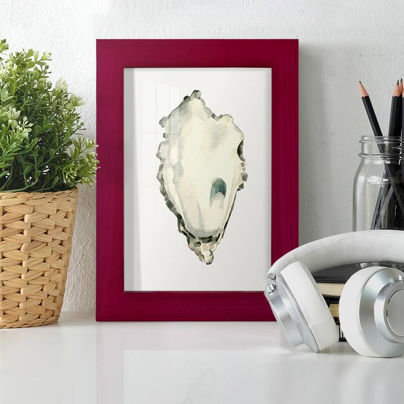 Neutral Oyster Study IV -Framed Print w/glass-Cherry Red