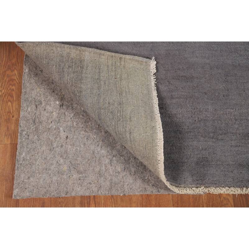 Gray Blue Gabbeh Oriental Runner Rug Handmade Wool Carpet - 2'11"x 6'8"