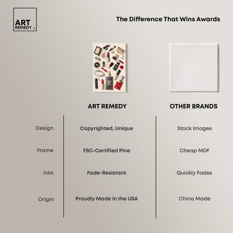 Luxury Makeup Collection Canvas by Art Remedy, Gallery Wrapped