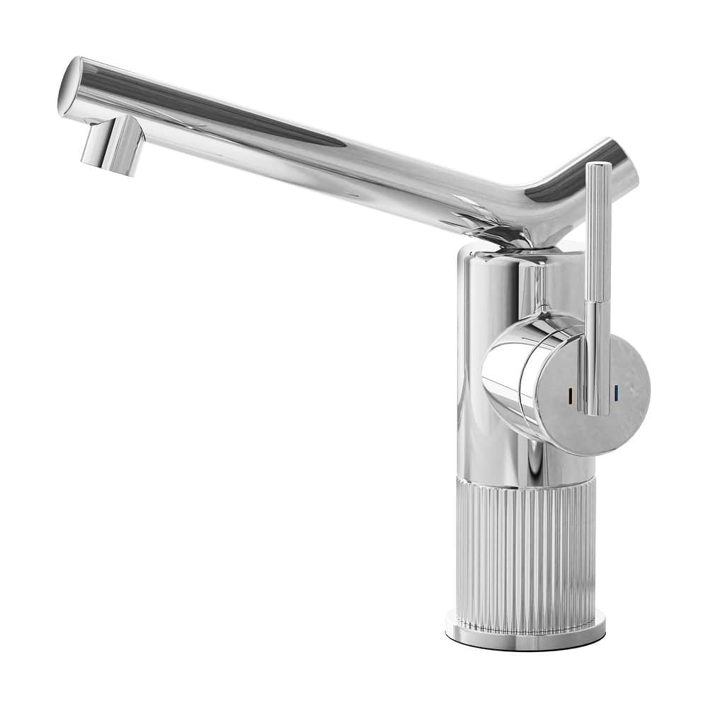 8"H Solid Brass Creative Single Handle Single Hole Bathroom Sink Faucet