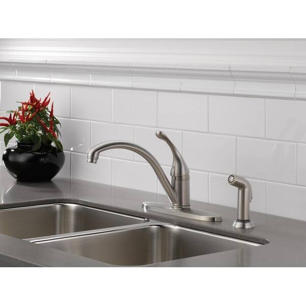 Shop Delta 440 We Dst Collins Kitchen Faucet With Side Spray