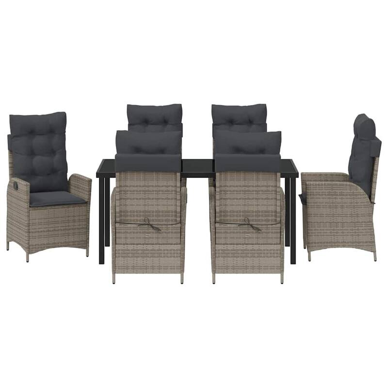 vidaXL Garden Dining Set with Cushion Poly Rattan