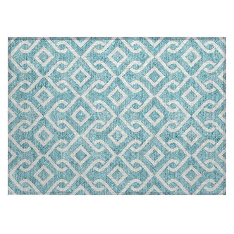 Machine Washable Indoor/ Outdoor Chantille Trellis Rug