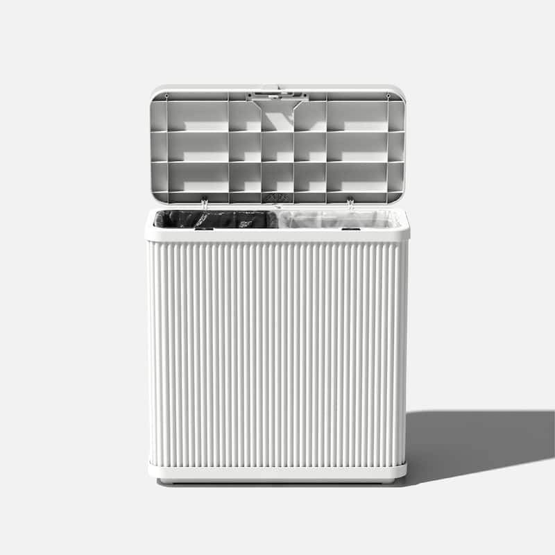Veradek Tambour Waste Bin - 25" L x 11.75" W x 26.5" H - White