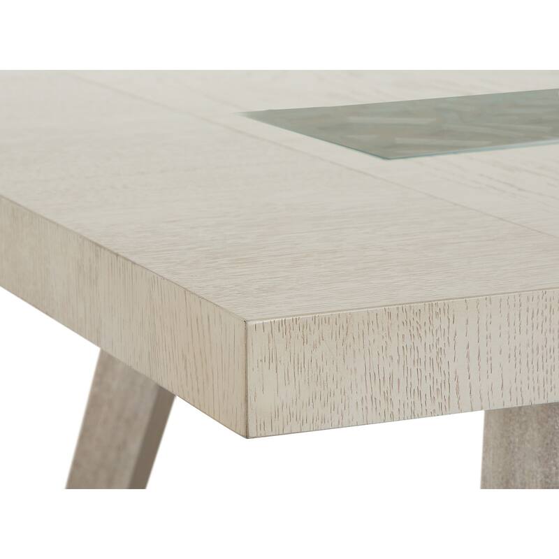 Magnussen Home Lenox Warm Silver And Acadia White Extendable Rectangular Dining Table - 44''W x 76''D x 30''H