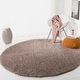 preview thumbnail 129 of 166, SAFAVIEH August Shag Solid 1.2-inch Thick Area Rug 6'7" Round - Taupe