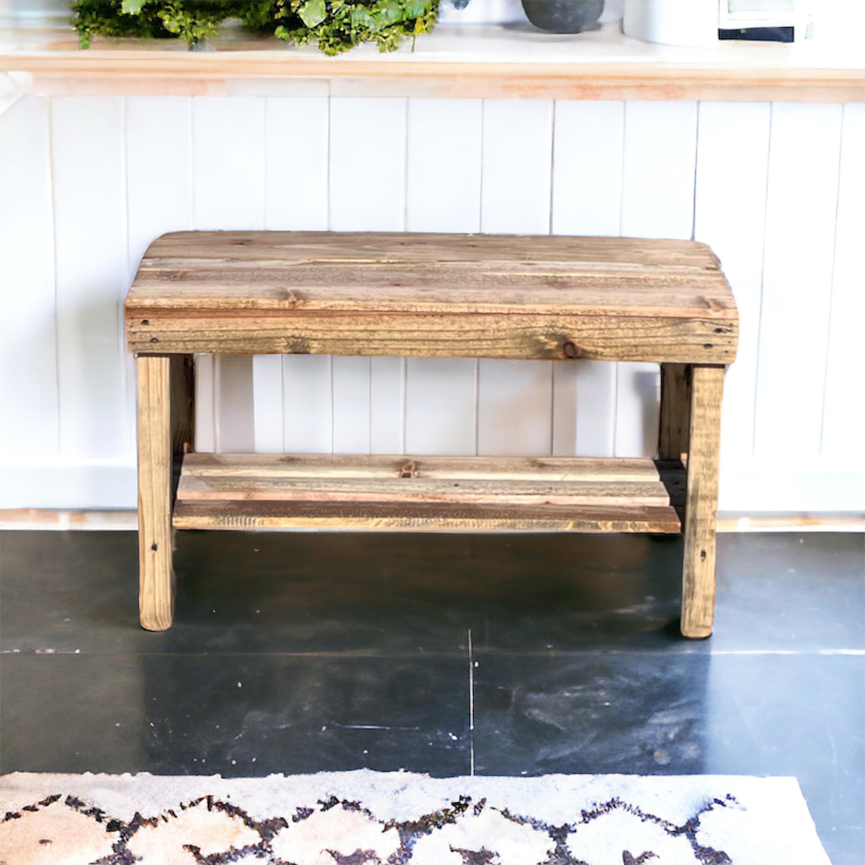 Farmhouse Rustic 1-Shelf Entryway Bench Bed Bath Beyond 40012811