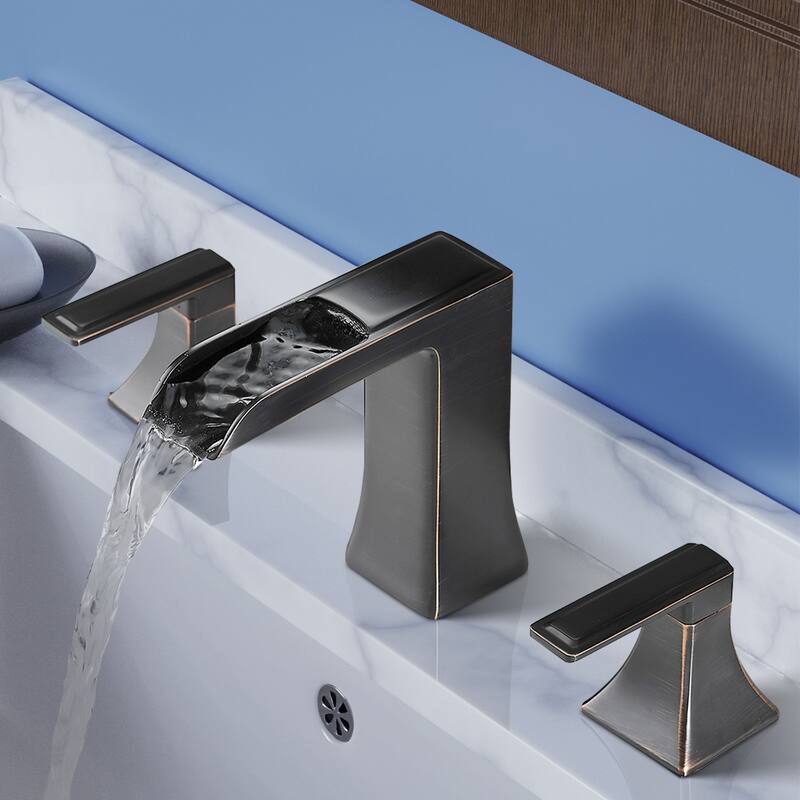Topcraft Two Handle Waterfall Bathroom Faucet with Pop-Up Drainer