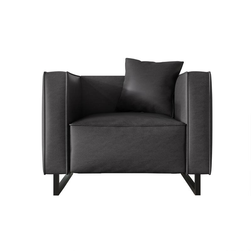 CraftPorch Mid Century Modern 3- Pieces Upholstered Living Room Set - Dark Grey - 3 Piece
