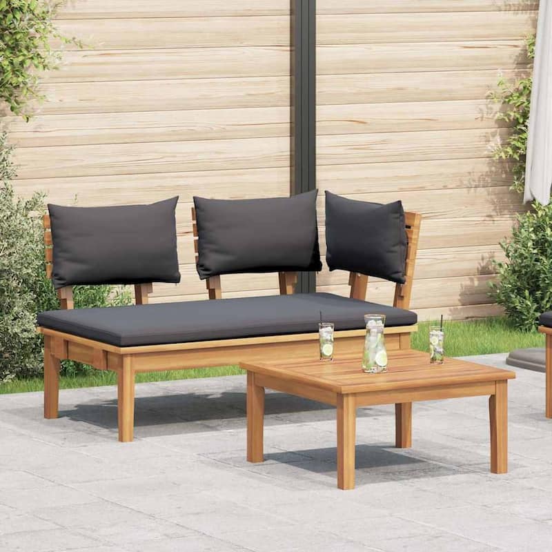 vidaXL Garden Bench Brown Solid Teak wood - Brown-Corner bench + table (4)