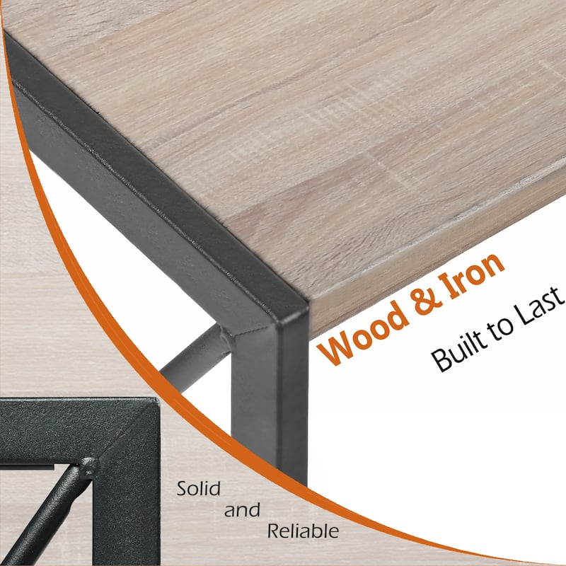 Homylin Folding Desk, Space-Saving Writing Table with Metal Frame