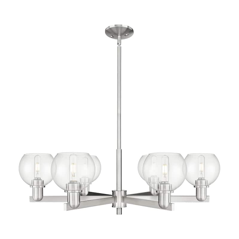 Innovations Lighting Endless Possibilities Arcadia - Athens - 6 Light 36" Stem Hung Chandelier - Clear/Satin Nickel