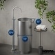 preview thumbnail 3 of 6, Karran Cinox Stainless Steel Round Pedestal Sink