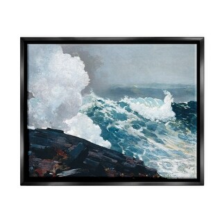 Stupell Ocean Waves & Cliffs Framed Floater Canvas Wall Art Design by ...