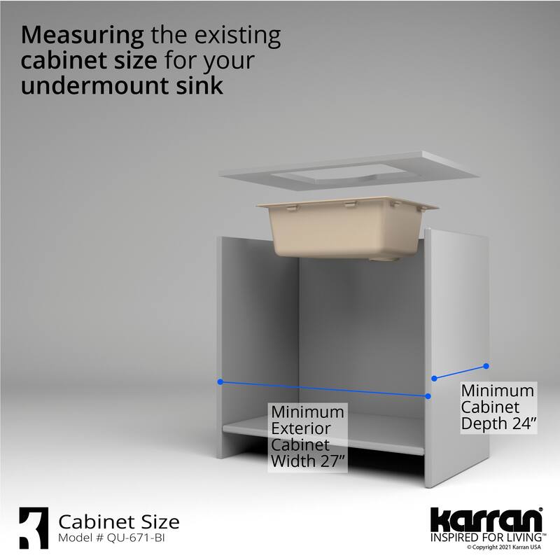 Karran Undermount Quartz 24 in. Single Bowl Kitchen Sink Kit
