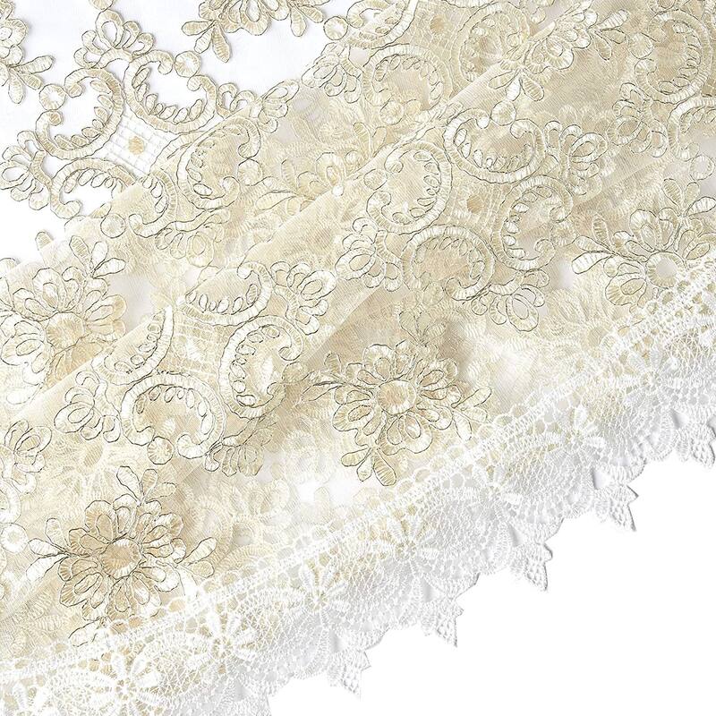 Violet Linen Botany Bridal Embroidered Emblem Floral Lace Pattern Tablecloth