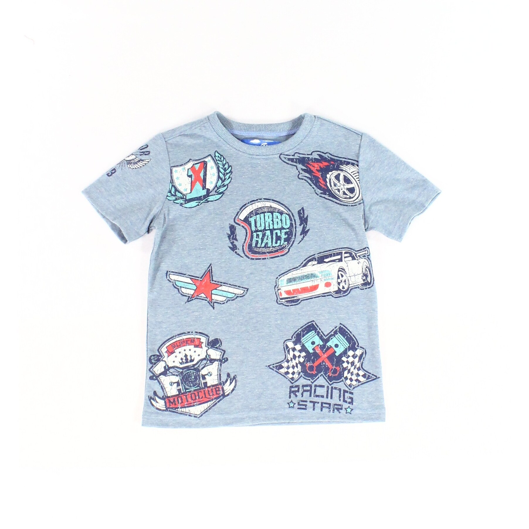 Shop Kapital K Blue Boys Size 4 Short Sleeve Race Car Printed T