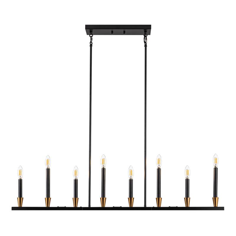 Kitchen Island Lights Linear Farmhouse Chandelier Linear Candle Chandelier - 8-Light