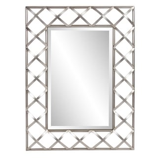 Allan Andrews Rectangular Wall Mirror with Lattice Iron Frame - 32"H x 24"W
