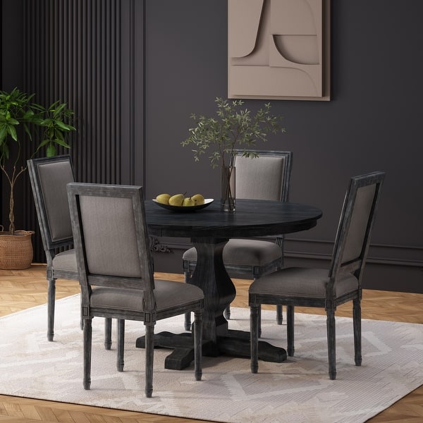 slide 2 of 64, Remuda Upholstered 5 Piece Circular Dining Set by Christopher Knight Home Gray
