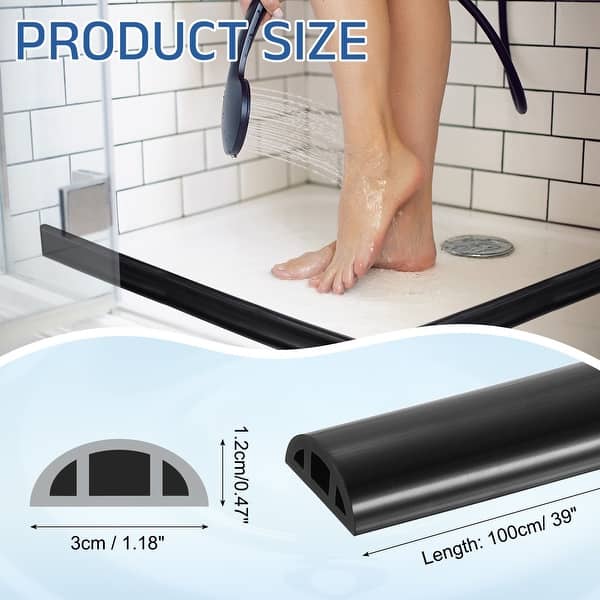 dimension image slide 4 of 12, Shower Water Barrier, Silicone Splash Guard Shower