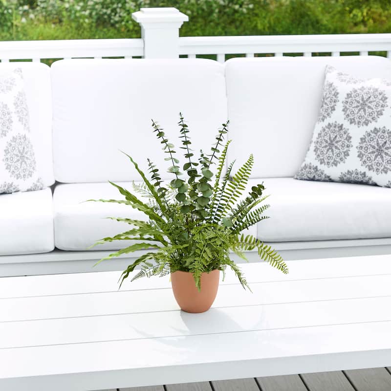 20" Potted UV Natural Touch Mix Foliage