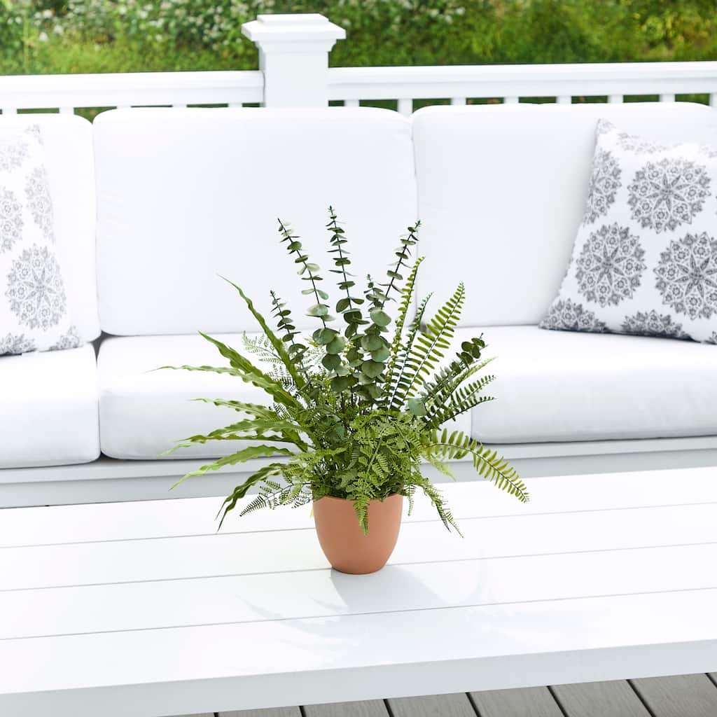 20" Potted UV Natural Touch Mix Foliage