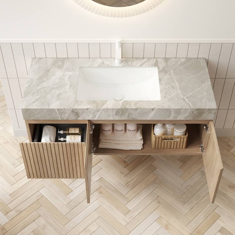 48" Bathroom Vanity with Sintered Stone countertop and Sink