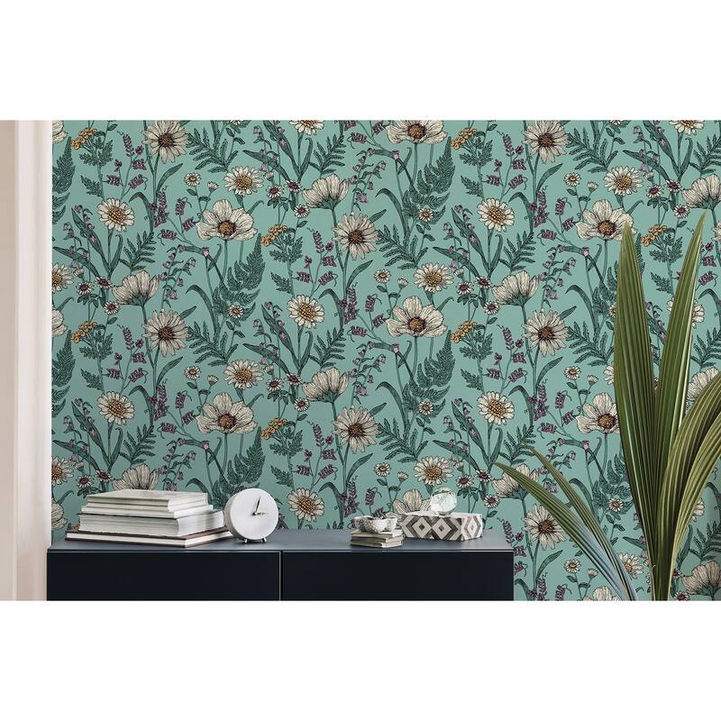 Fine Decor Arden Blue Wild Meadow Wallpaper