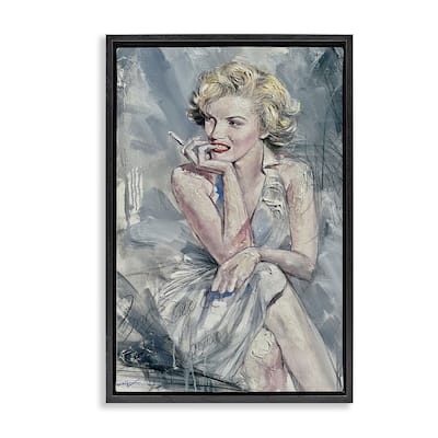 Stupell Elegant Marilyn Abstraction Framed Floater Canvas Wall Art Design By Lucille Lee