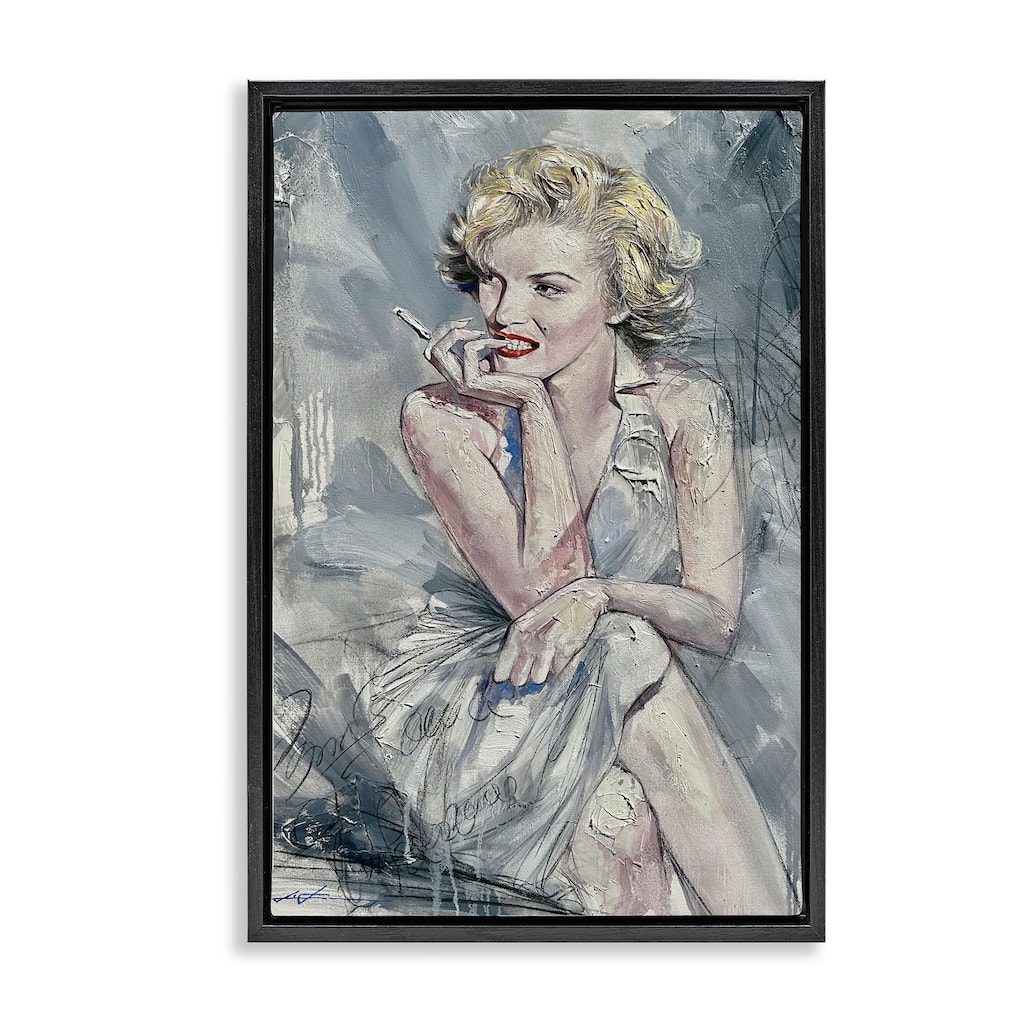 Stupell Elegant Marilyn Abstraction Framed Floater Canvas Wall Art Design By Lucille Lee