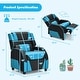 preview thumbnail 45 of 51, Gymax Gaming Recliner Sofa PU Leather Armchair for Kids Youth w/