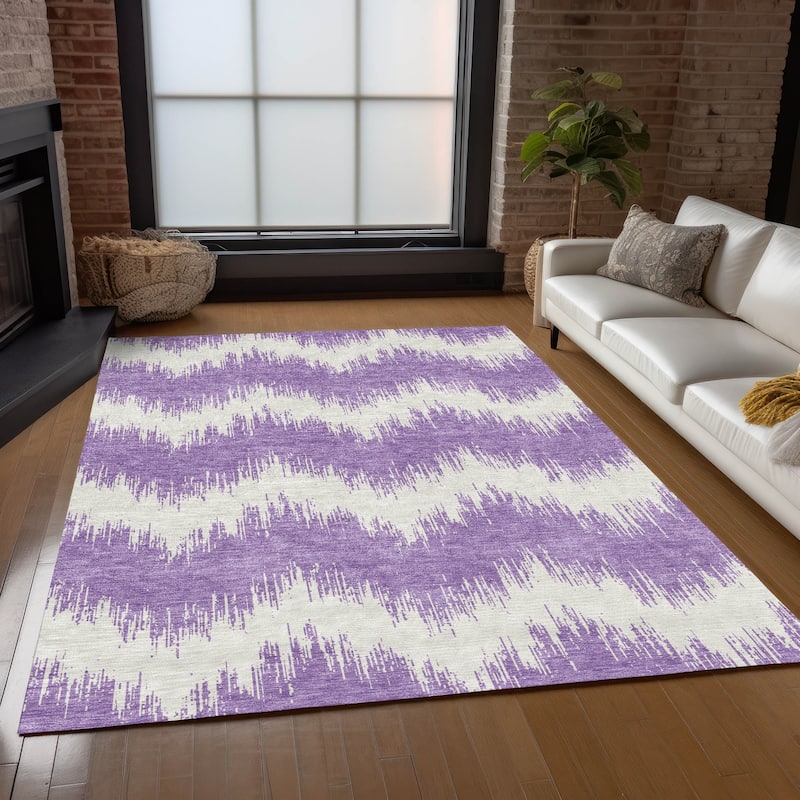 Machine Washable Indoor/ Outdoor Chantille Chevron Modern Rug