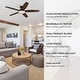 preview thumbnail 108 of 113, 5 - Blade Low Profile Flush Mount Modern Ceiling Fan with LED Light and Remote