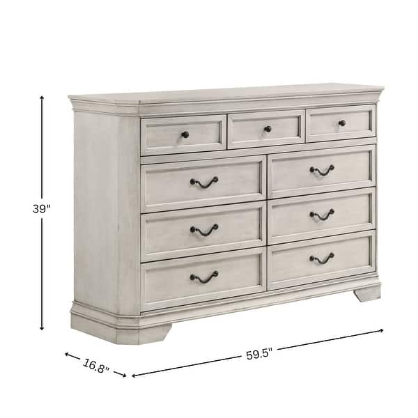 dimension image slide 0 of 2, Roundhill Furniture Maderne Traditional Wood 9-Drawer Dresser